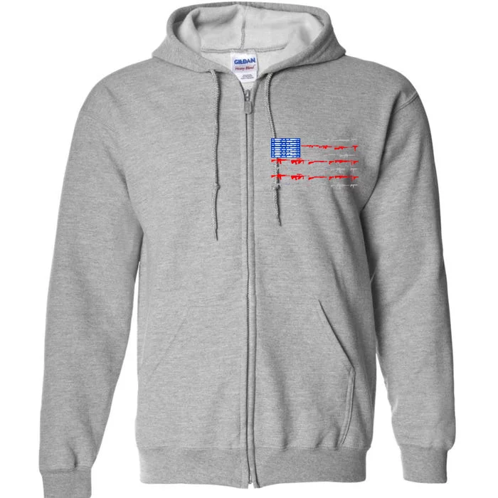 USA Flag: 2nd Amendment Gun Flag Rights Full Zip Hoodie