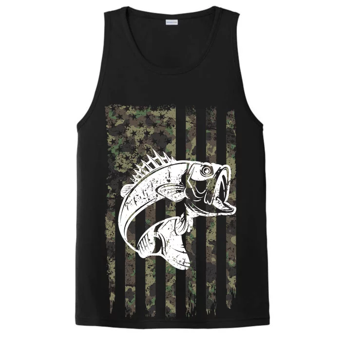 USA Flag Camo Camouflage Fish Performance Tank