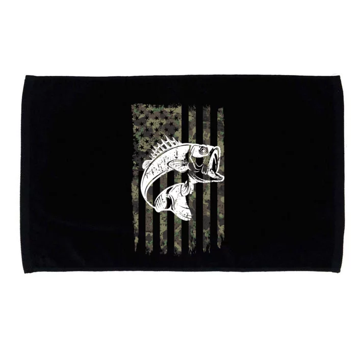 USA Flag Camo Camouflage Fish Microfiber Hand Towel