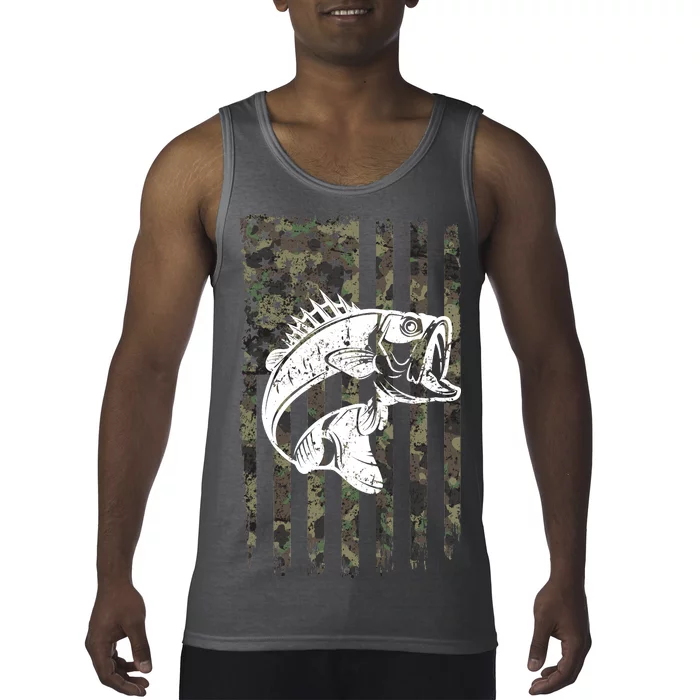 USA Flag Camo Camouflage Fish Tank Top