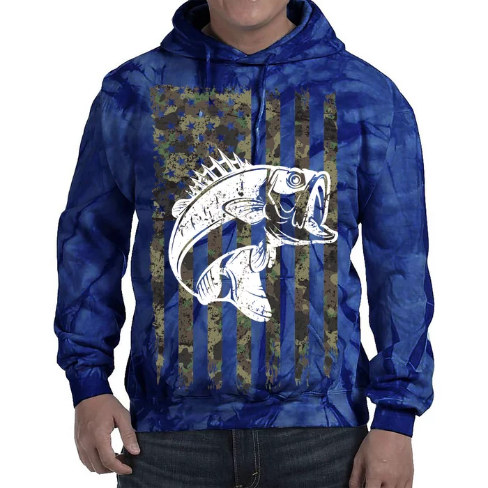 USA Flag Camo Camouflage Fish Tie Dye Hoodie