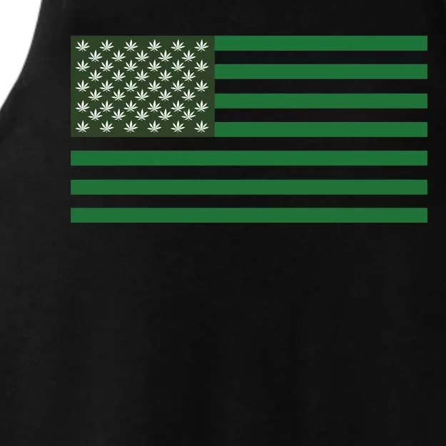 USA Flag Marijuana Cannabis Weed Styled Ladies Tri-Blend Wicking Tank