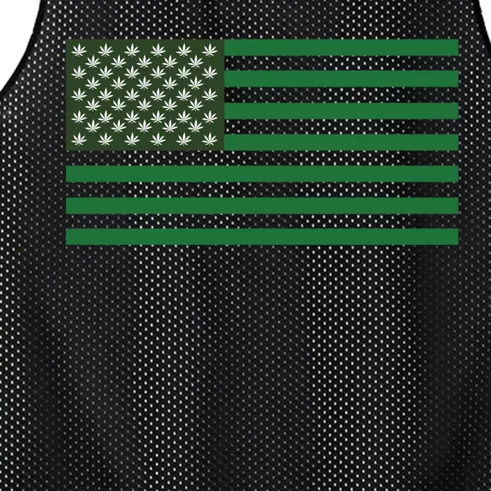 USA Flag Marijuana Cannabis Weed Styled Mesh Reversible Basketball Jersey Tank