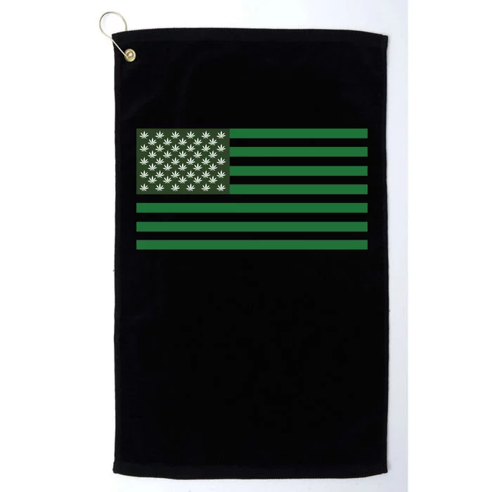 USA Flag Marijuana Cannabis Weed Styled Platinum Collection Golf Towel