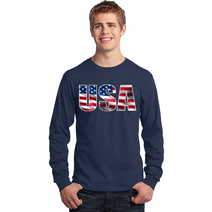 USA Flag Team Logo Long Sleeve Shirt