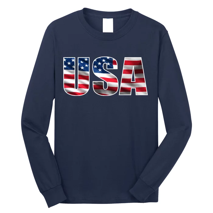 USA Flag Team Logo Long Sleeve Shirt