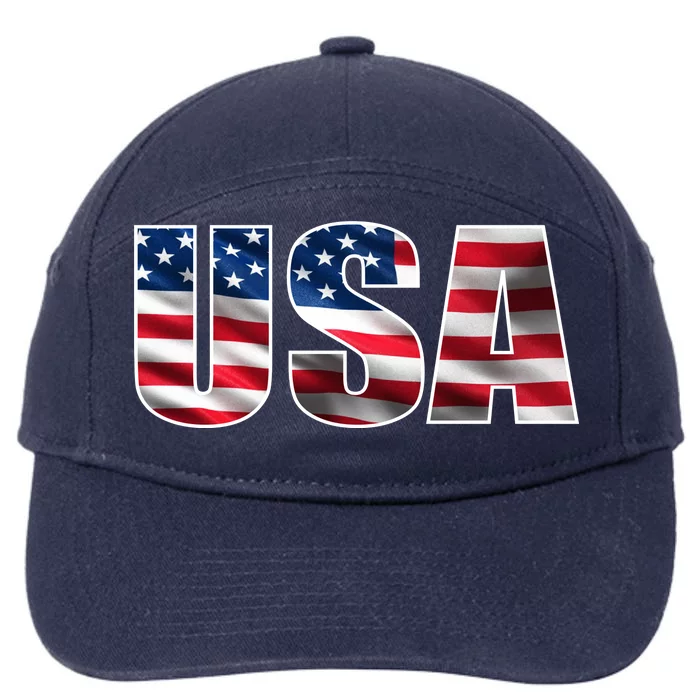 USA Flag Team Logo 7-Panel Snapback Hat