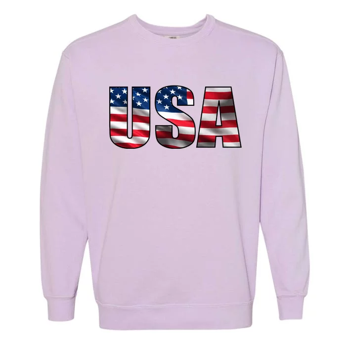 USA Flag Team Logo Garment-Dyed Sweatshirt