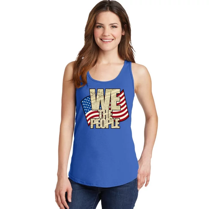 USA Flag: We The People Ladies Essential Tank