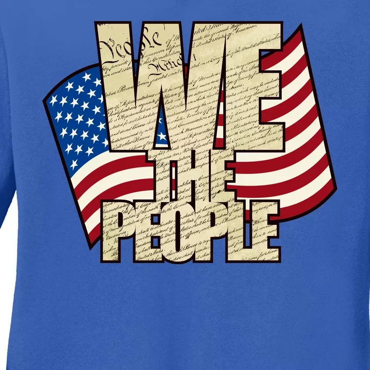 USA Flag: We The People Ladies Long Sleeve Shirt