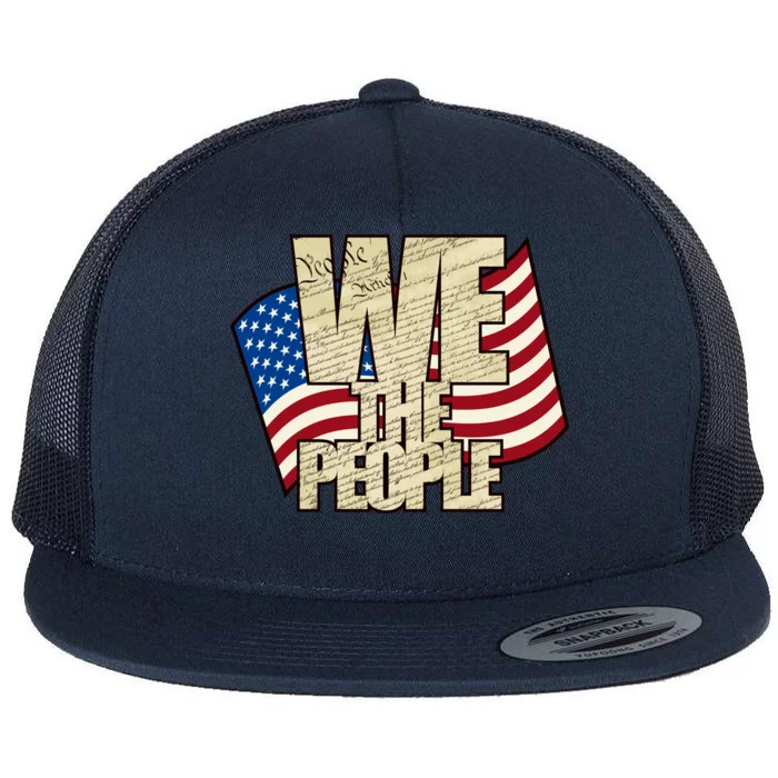 USA Flag: We The People Flat Bill Trucker Hat