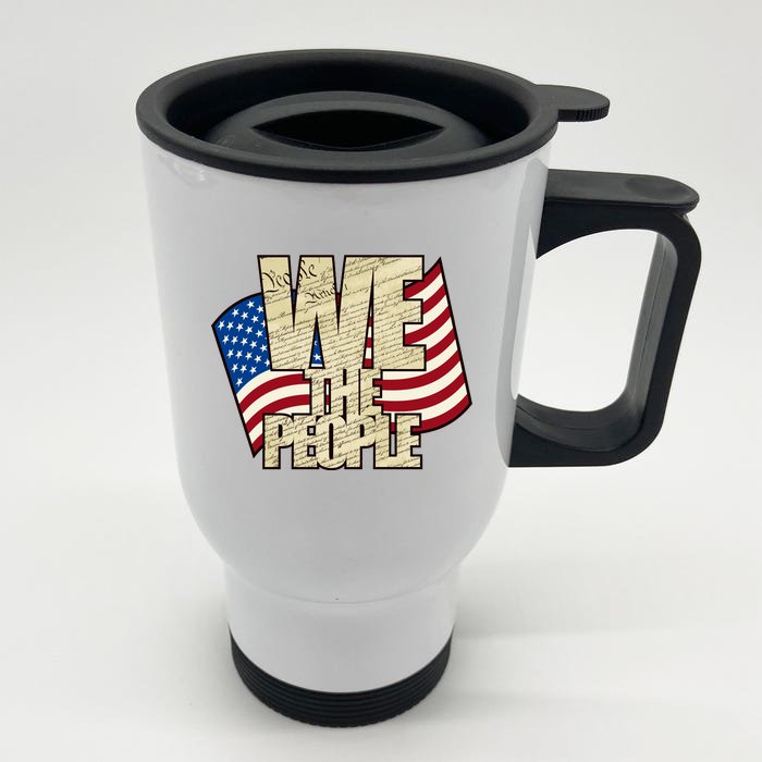 USA Flag: We The People Front & Back Stainless Steel Travel Mug