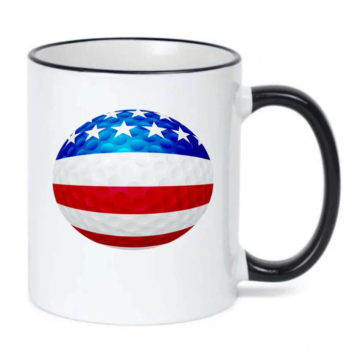 USA Golf Flag GolfBall Black Color Changing Mug