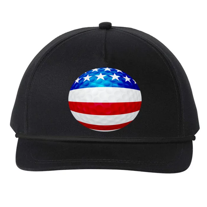 USA Golf Flag GolfBall Snapback Five-Panel Rope Hat