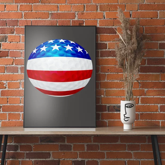 USA Golf Flag GolfBall Poster