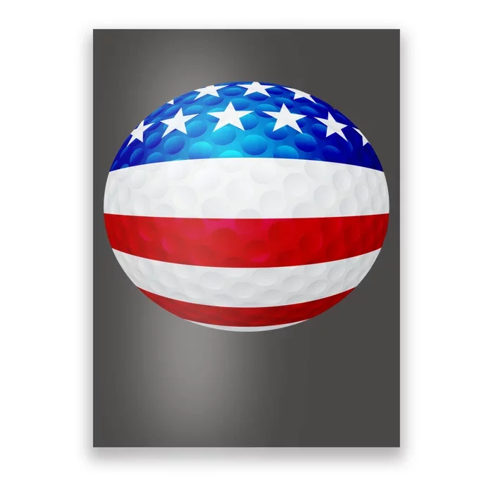 USA Golf Flag GolfBall Poster