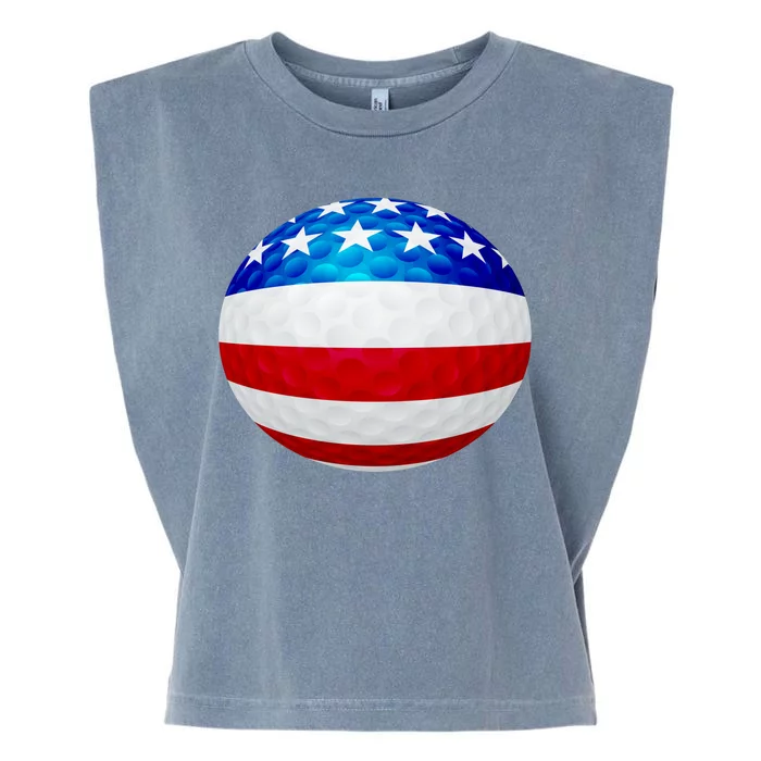 USA Golf Flag GolfBall Garment-Dyed Women's Muscle Tee