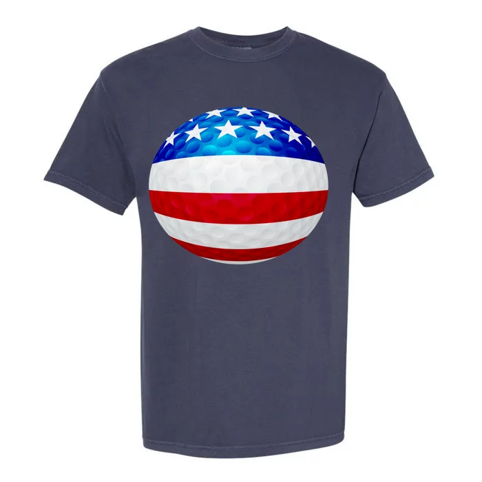 USA Golf Flag GolfBall Garment-Dyed Heavyweight T-Shirt