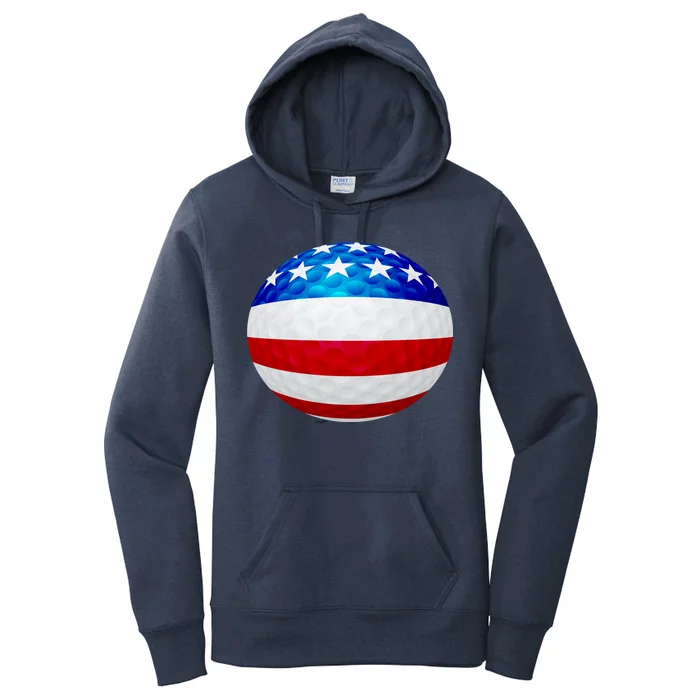 USA Golf Flag GolfBall Women's Pullover Hoodie