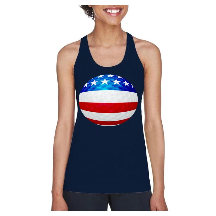 USA Golf Flag GolfBall Women's Racerback Tank