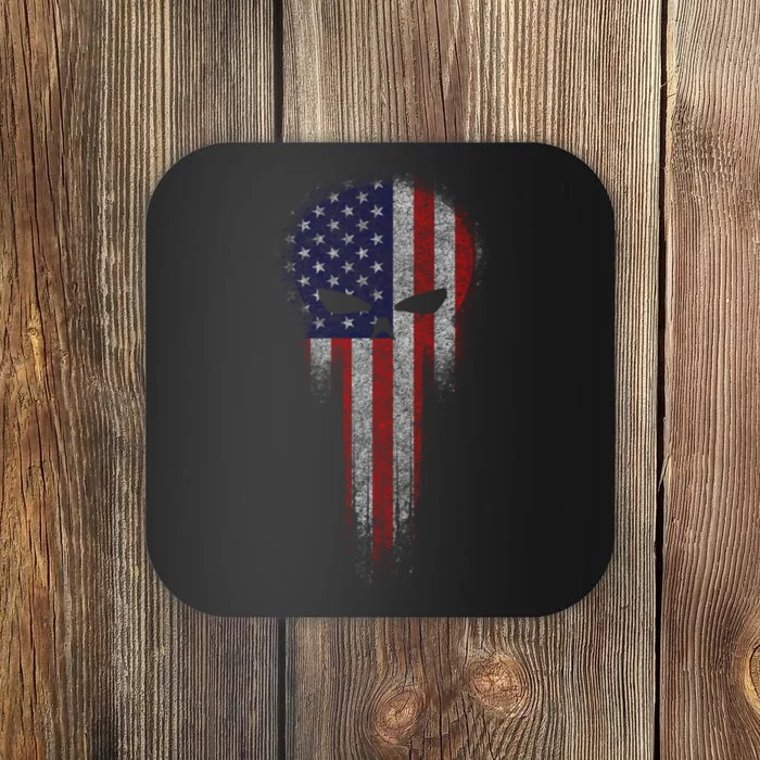 USA Grunge Skull Coaster