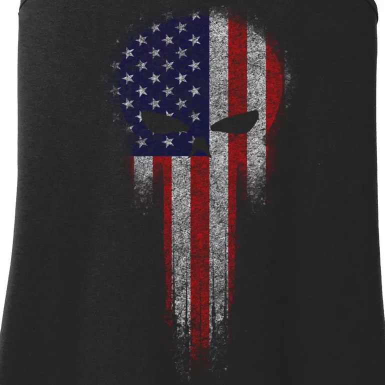 USA Grunge Skull Ladies Essential Tank