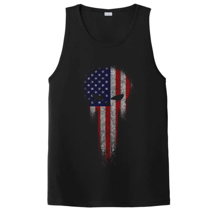 USA Grunge Skull Performance Tank