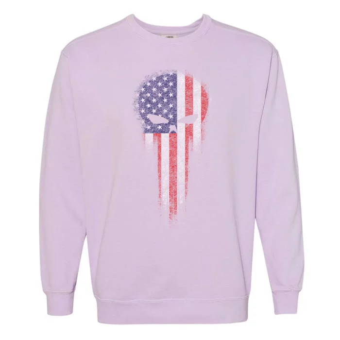 USA Grunge Skull Garment-Dyed Sweatshirt