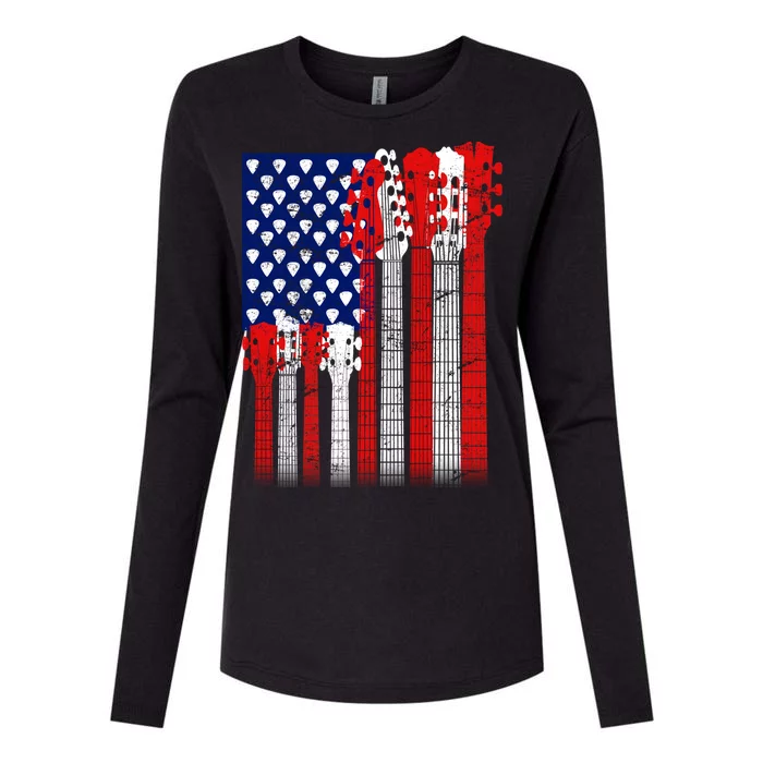 USA Guitar Womens Cotton Relaxed Long Sleeve T-Shirt