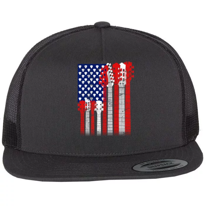 USA Guitar Flat Bill Trucker Hat