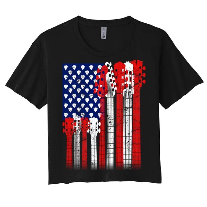 USA Guitar Women's Crop Top Tee