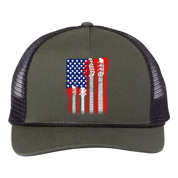 USA Guitar Retro Rope Trucker Hat Cap