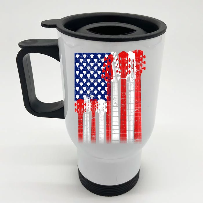 USA Guitar Front & Back Stainless Steel Travel Mug