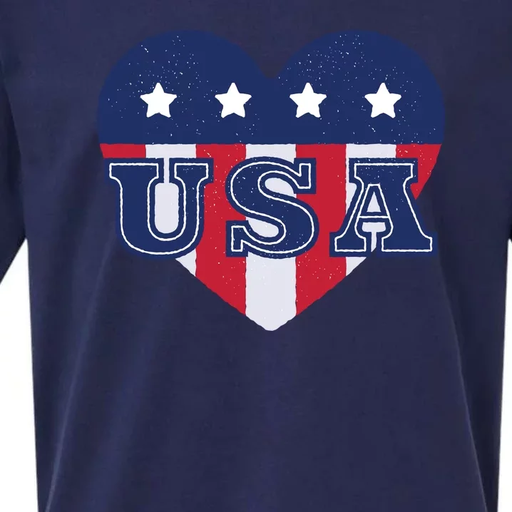 USA Heart Sueded Cloud Jersey T-Shirt