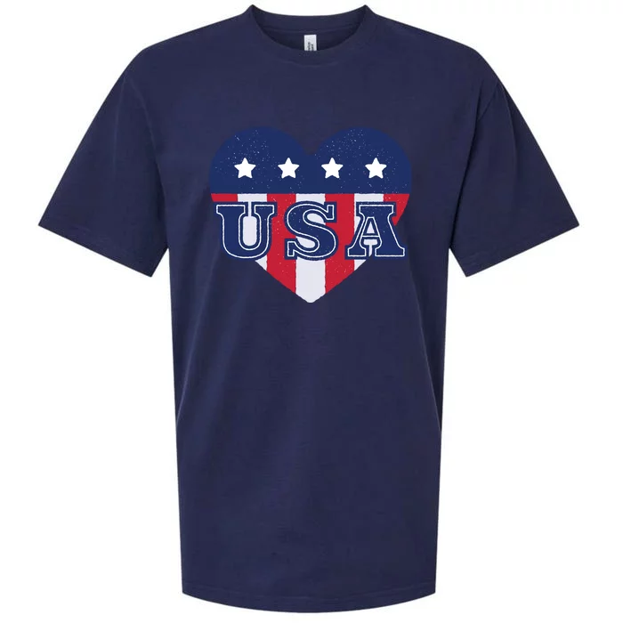 USA Heart Sueded Cloud Jersey T-Shirt