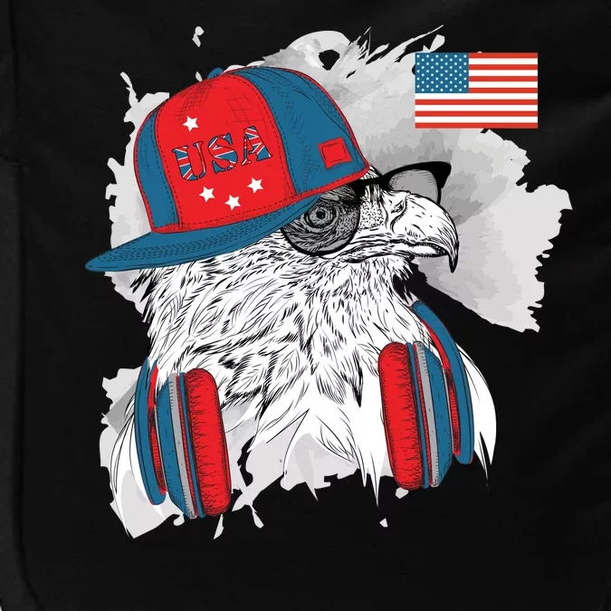 USA Hip Bald Eagle United States Flag Headphones Impact Tech Backpack