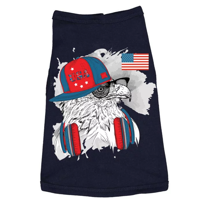 USA Hip Bald Eagle United States Flag Headphones Doggie Tank