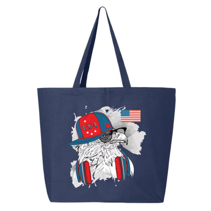 USA Hip Bald Eagle United States Flag Headphones 25L Jumbo Tote