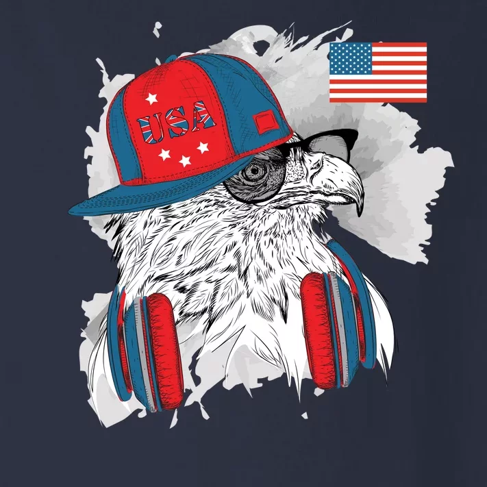 USA Hip Bald Eagle United States Flag Headphones Toddler Long Sleeve Shirt