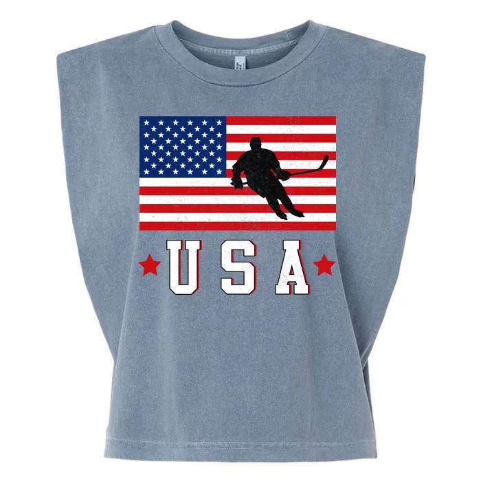 USA Hockey Winter Sports Games Garment-Dyed Women's Muscle Tee