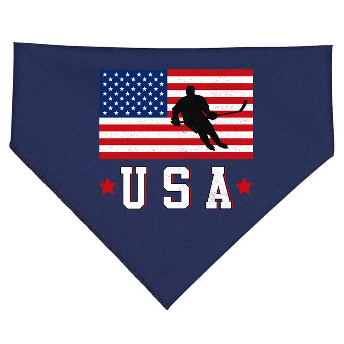 USA Hockey Winter Sports Games USA-Made Doggie Bandana