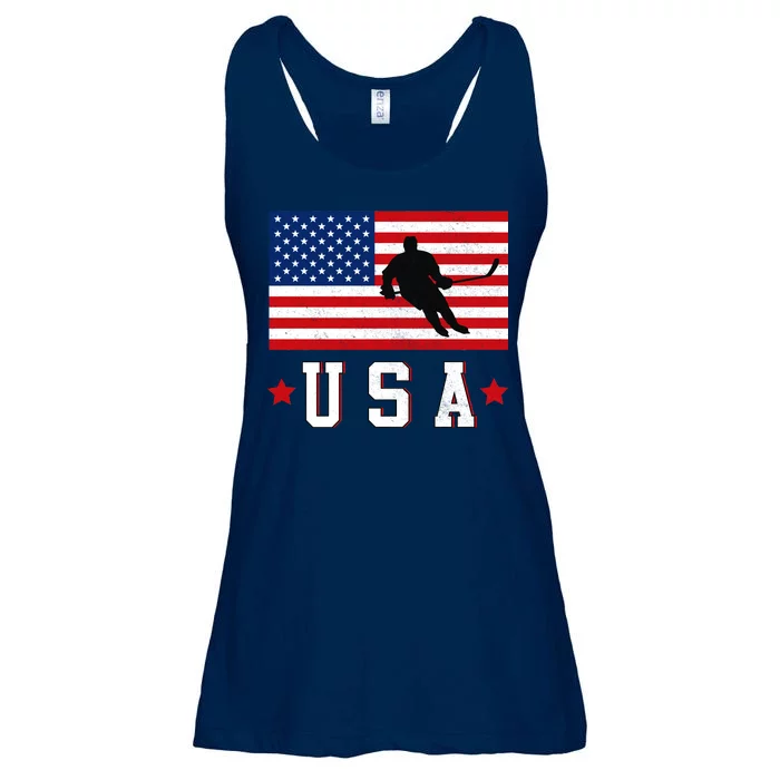 USA Hockey Winter Sports Games Ladies Essential Flowy Tank