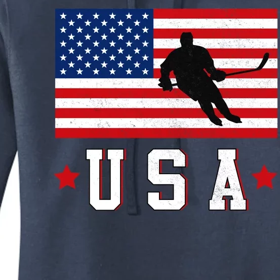 USA Hockey Winter Sports Games Women's Pullover Hoodie