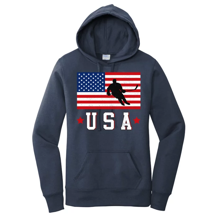 USA Hockey Winter Sports Games Women's Pullover Hoodie