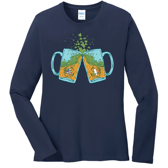 USA Irish Beer Ladies Long Sleeve Shirt