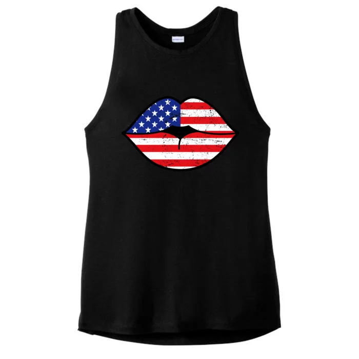 USA Lips Ladies Tri-Blend Wicking Tank