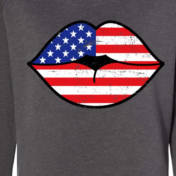 USA Lips Womens California Wash Sweatshirt