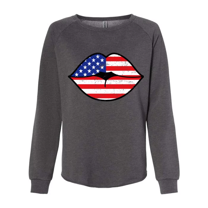 USA Lips Womens California Wash Sweatshirt