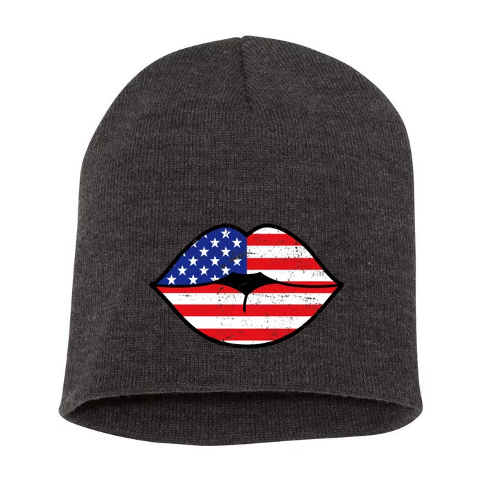 USA Lips Short Acrylic Beanie