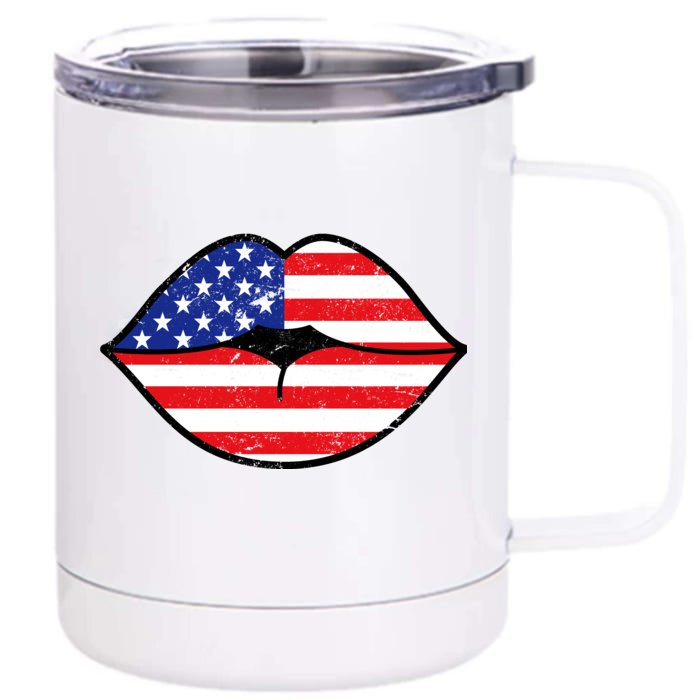 USA Lips Front & Back 12oz Stainless Steel Tumbler Cup